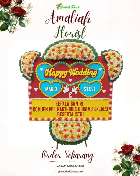 Papan Bunga Pernikahan Sakatiga Seberang